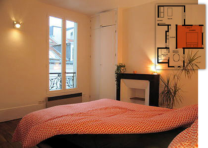 La chambre, vue du coin repas