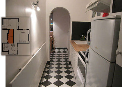 La cuisine, vue du salon